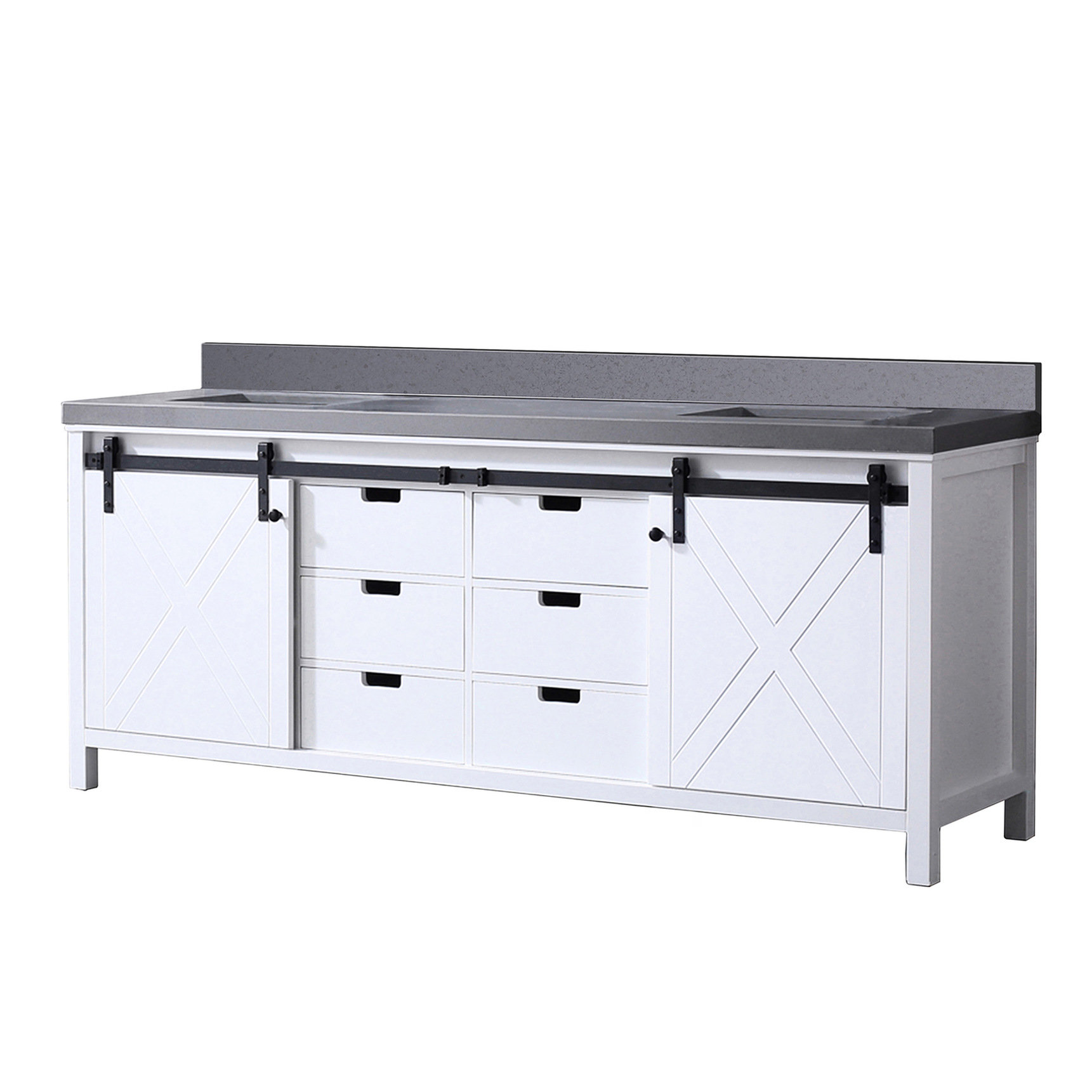 Gracie Oaks White Bath Vanity, Solid Wood Frame, Soft Close, And